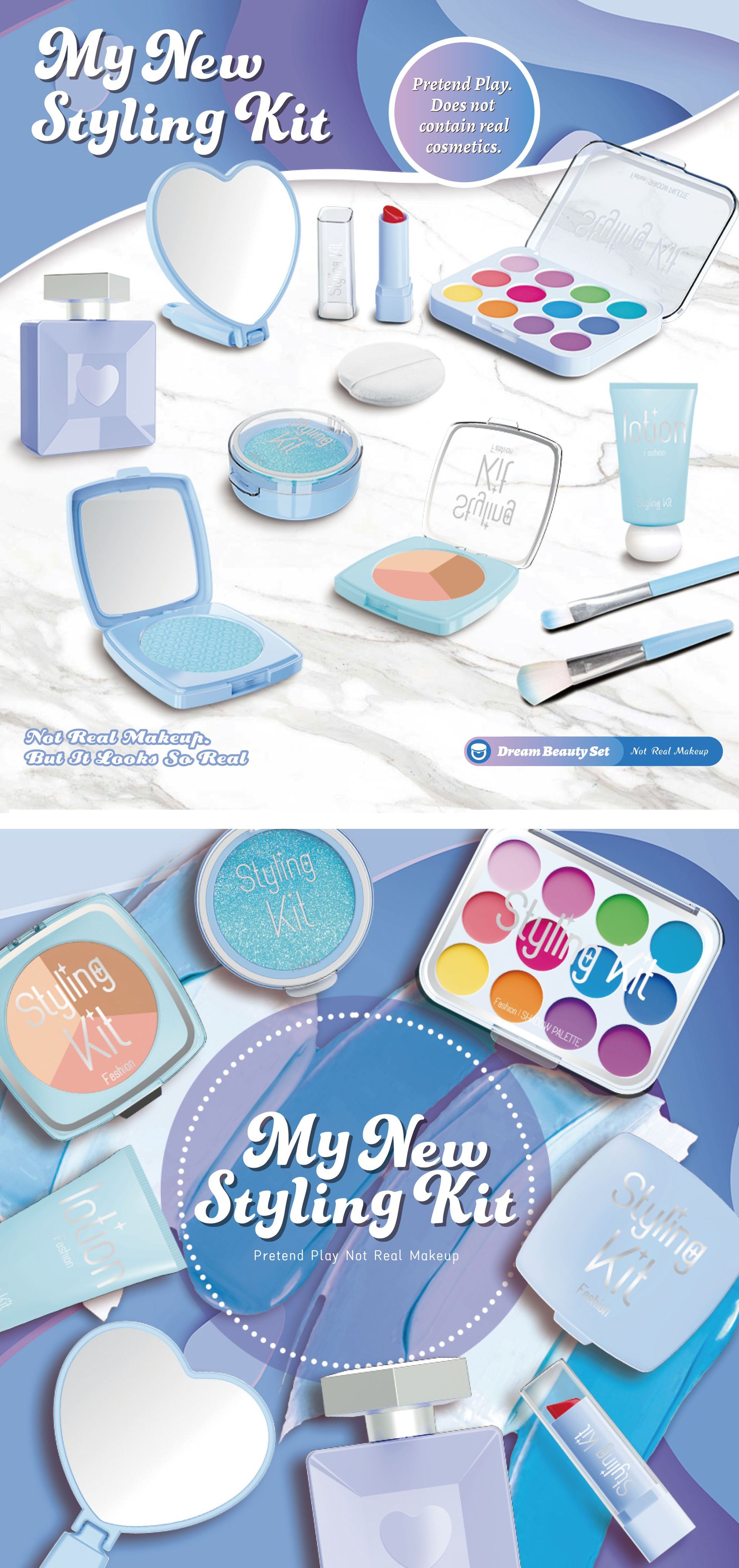 严选跨境新品儿童过家家仿真化妆玩具女孩彩妆套装不可涂抹亚马逊详情37