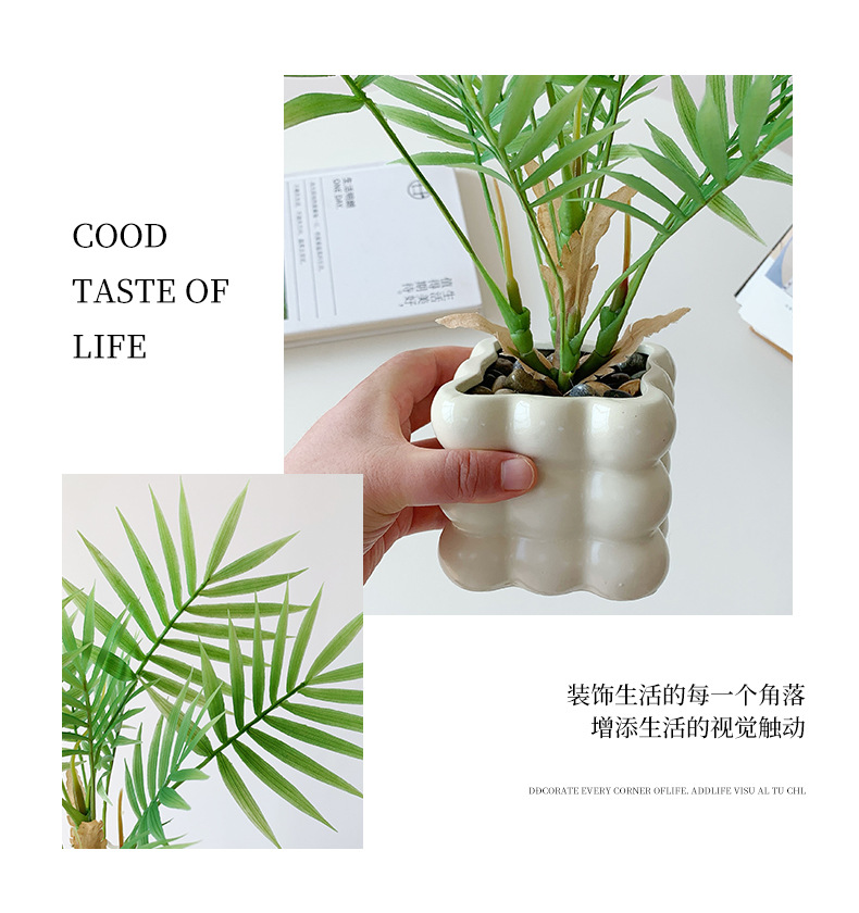 仿真绿植假花摆件龟背叶小盆栽办公桌面室客厅茶几植物摆设装饰品详情8