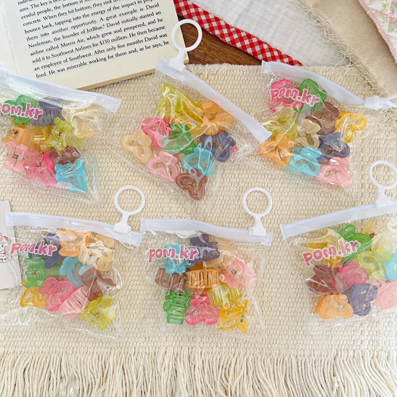 新款儿童果冻色迷你儿童小抓夹不伤发宝宝发抓可爱女童糖果色发夹详情3