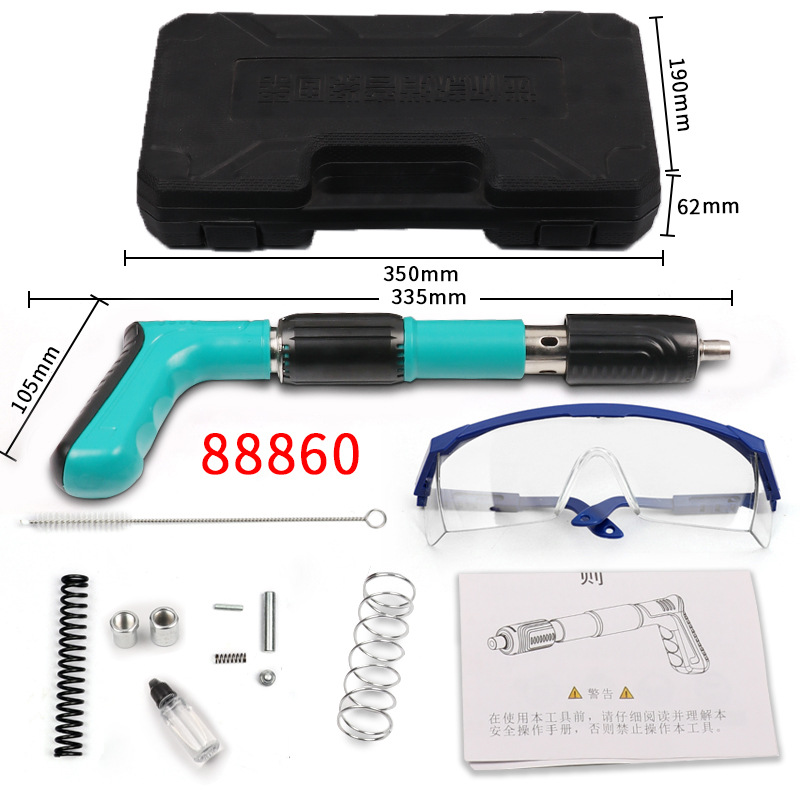 Mini ceiling nail gun fixator, water and electricity monitoring, door and window pipe clamp, wire trough installation, silencing cannon nail gun pic 5