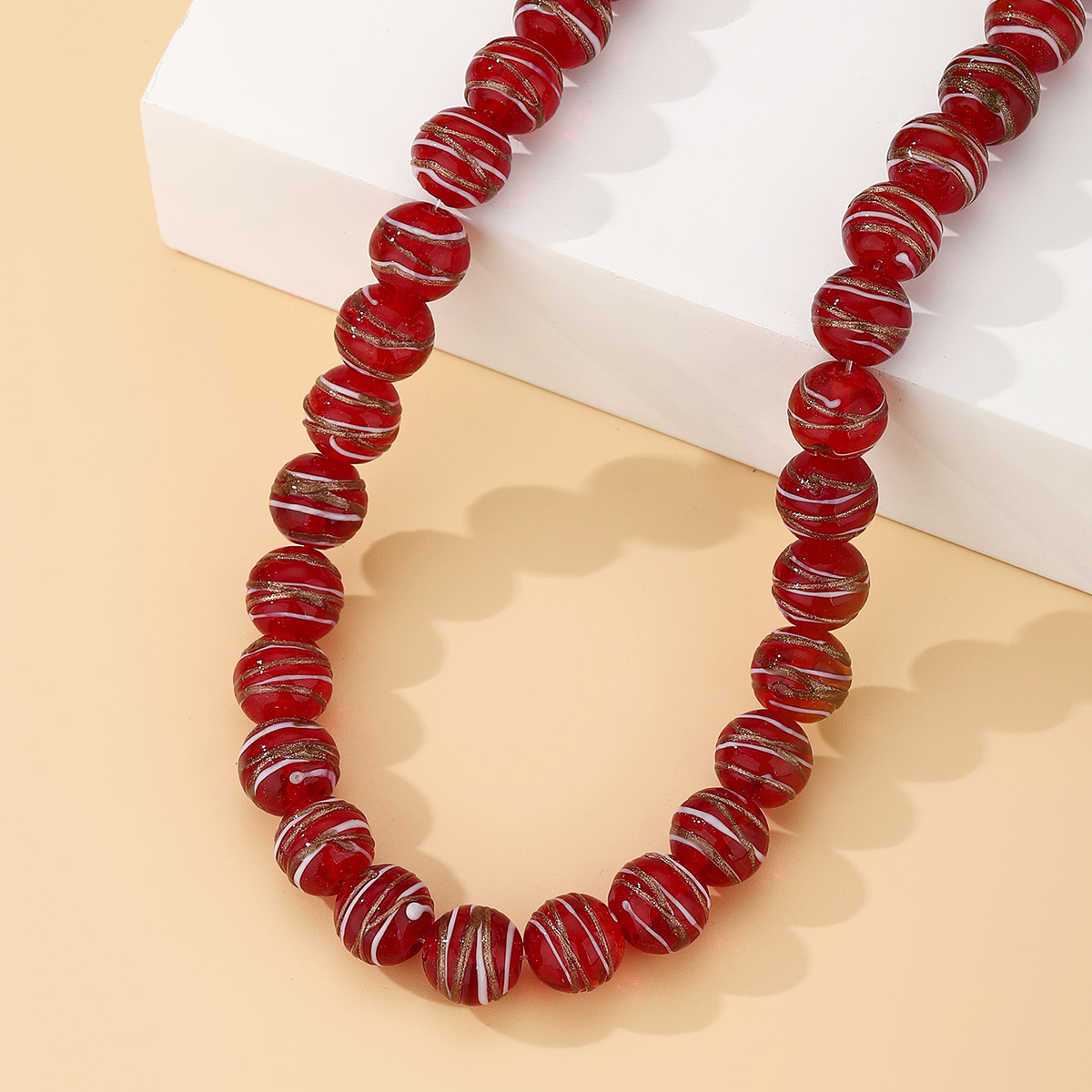 Wholesale of handcrafted DIY beaded jewelry accessories, flat beads, wheel beads, gold wire double-color dispersion beads, necklaces, bracelets and glass pic 9