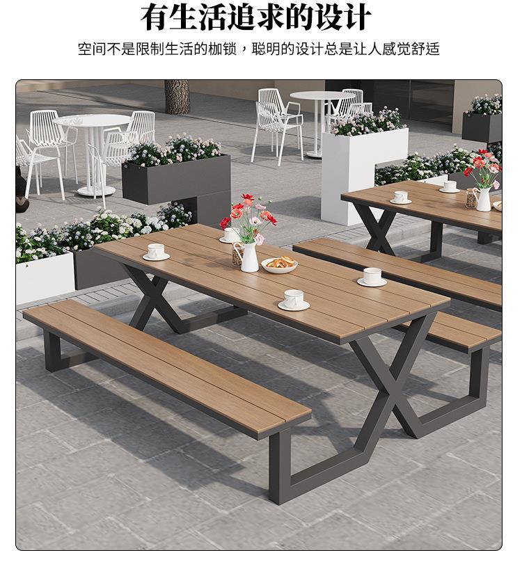 Star Factory outdoor connected park table and chair sets, garden courtyard seats, outdoor benches for scenic spots, square outdoor tables and chairs pic 12