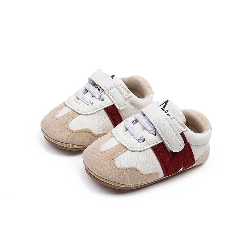 0-1岁宝宝防滑6-9-12个月男女婴儿软底防滑学步鞋运动拼色小白鞋详情7