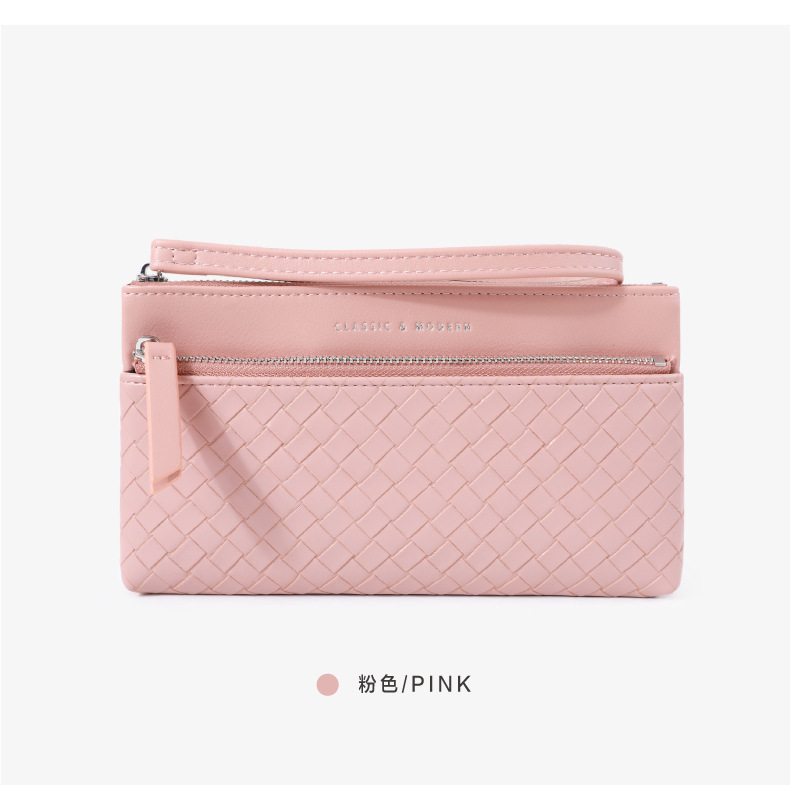 新款大容量编织纹女士手拿包批发零售 跨境热销高级感女钱包包袋详情19