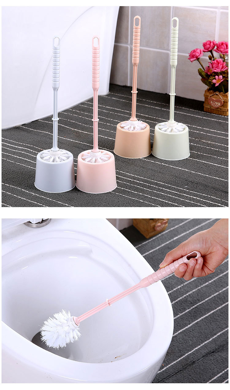 Home daily-use creative bathroom thickened plastic base toilet brush set, toilet cleaning brush, toilet cleaning brush pic 2