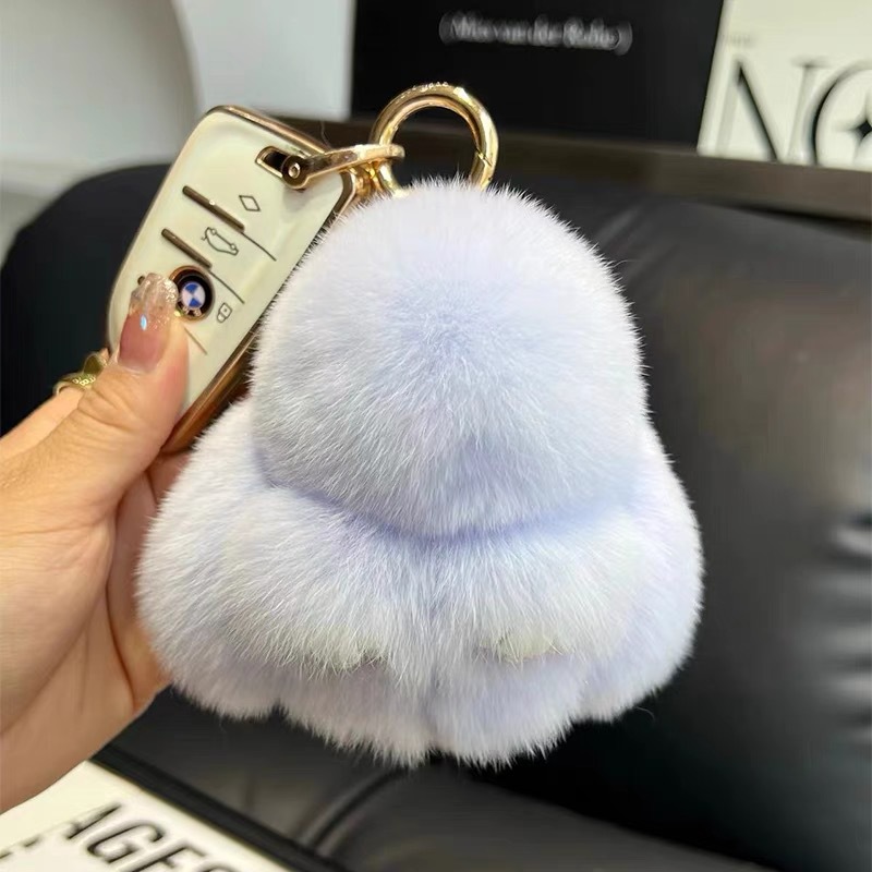 正版可爱獭兔毛公仔小兔子汽车钥匙扣挂件毛绒批货玩偶装死挂饰兔详情22