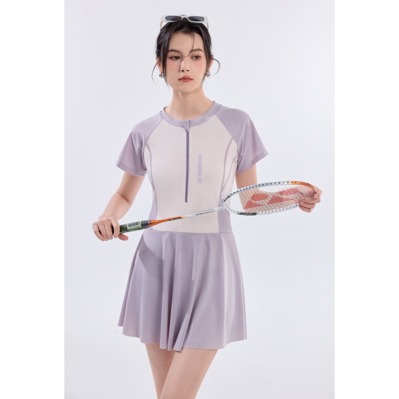 游泳衣女裙式连体保守2026新款温泉游泳馆度假学生遮肚显瘦泳装详情13