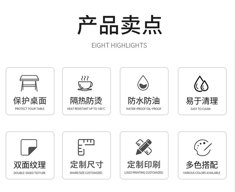 PU皮革餐垫餐桌垫防烫碗垫子隔热垫家用防水防油污杯垫西餐垫批发详情4