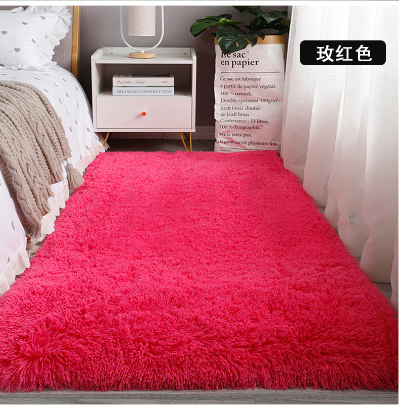 ins风网红丝毛地毯客厅耐脏易打理茶几毯少女毛绒加厚卧室床边毯详情13