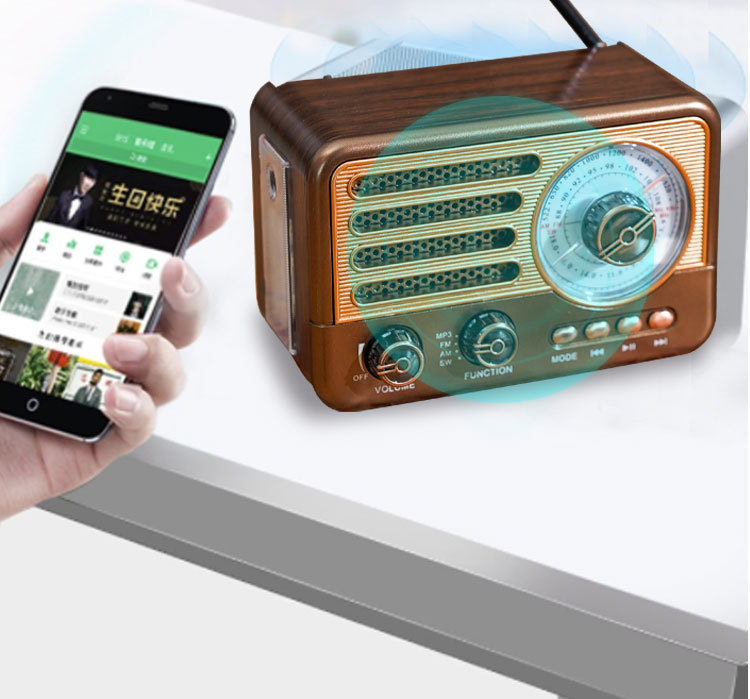 Деревянный беспроводной bluetooth-усилитель, подключенный к сотовому телефону на открытом воздухе, акустический сабвуфер fm pic 6