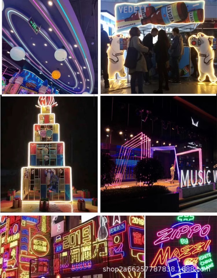 低压24V霓虹柔性软灯带led线条灯管圆形360度装饰户外防水广告详情10