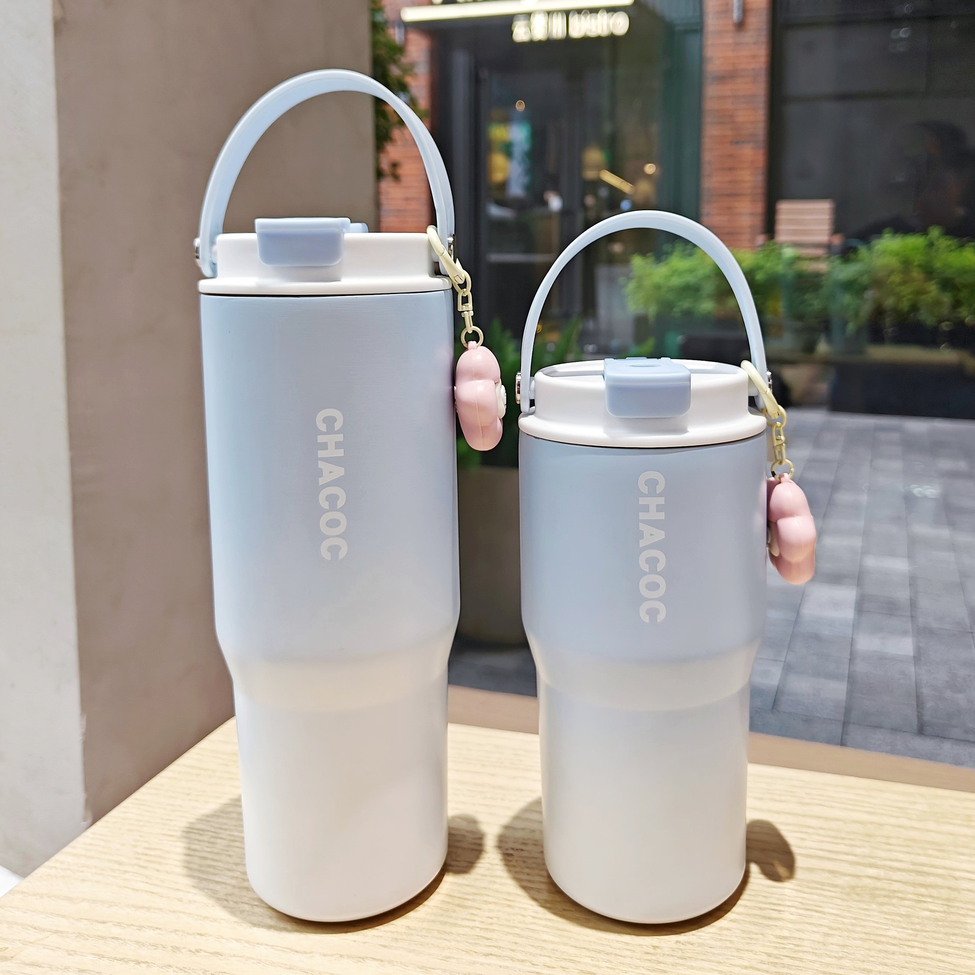 时尚渐变真空保温杯简约女士大容量咖啡杯便携手提杯子礼品杯批发详情9