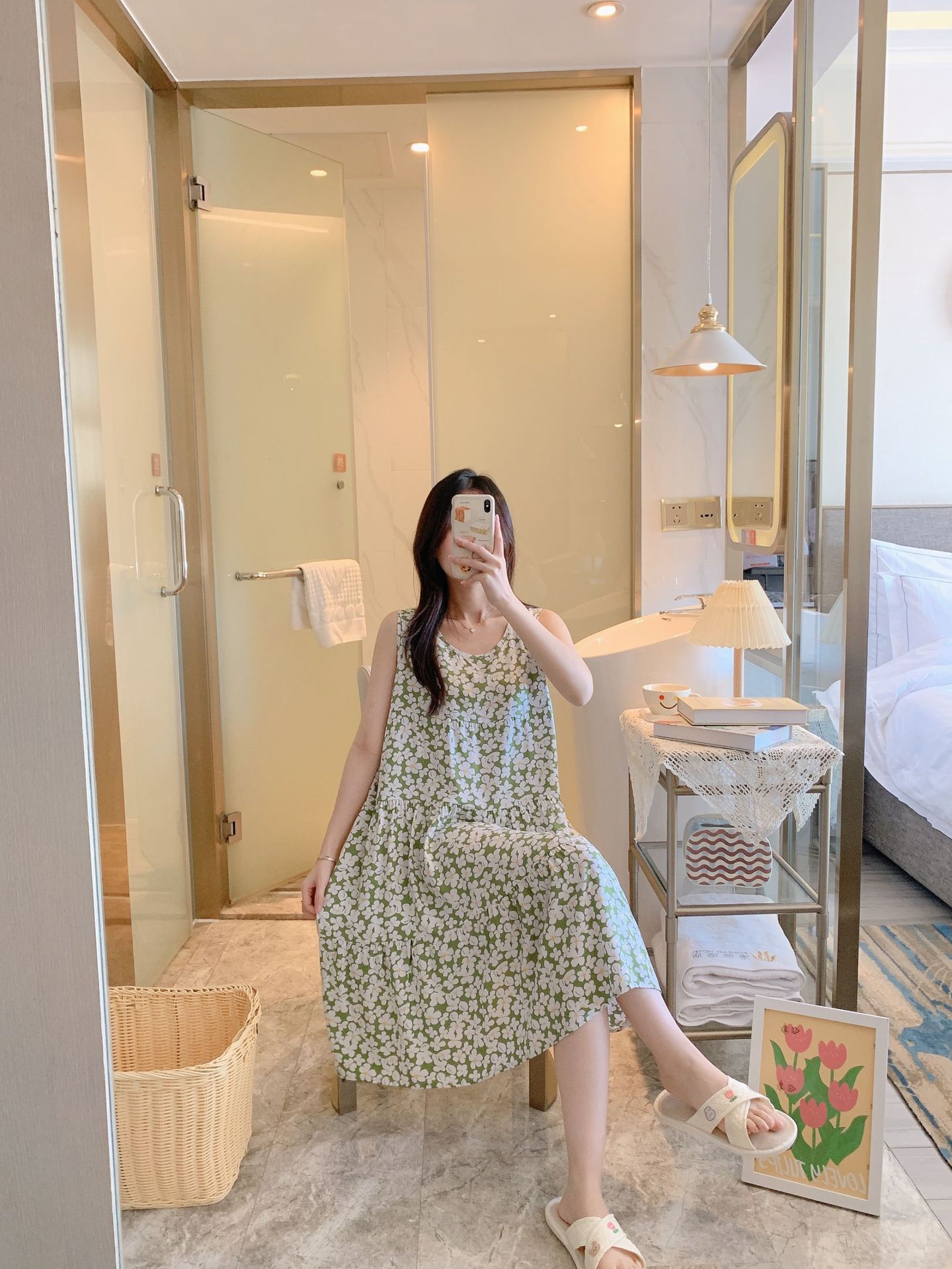 棉绸睡裙女时尚无袖大码印花薄款直播推荐套装可外穿睡衣家居服详情26