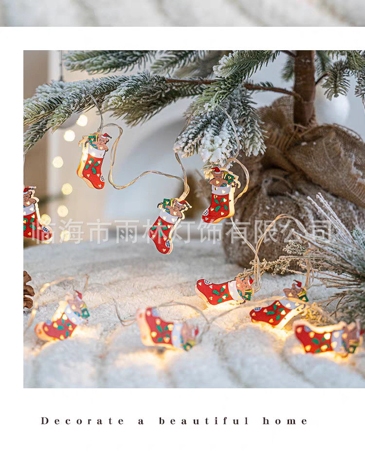 跨境LED圣诞铁艺灯串老人雪人圣诞灯圣诞树节日装饰灯氛围彩灯闪详情6