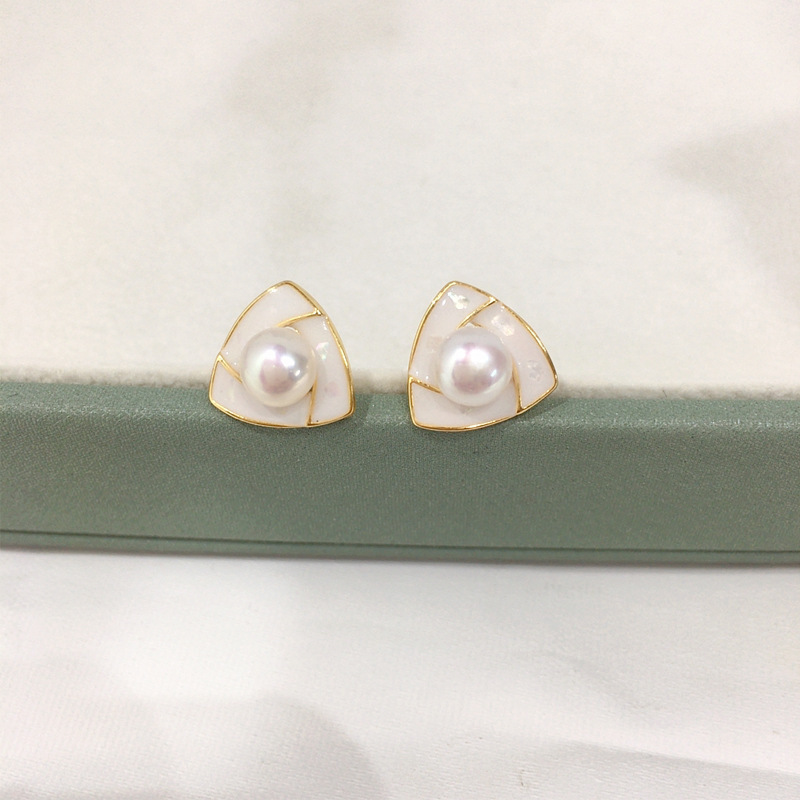 S925 plata esterlina aguja exquisita natural perla de agua dulce pendientes de moda pendientes de gota de aceite orejeras tendencia para mujeres pic 1