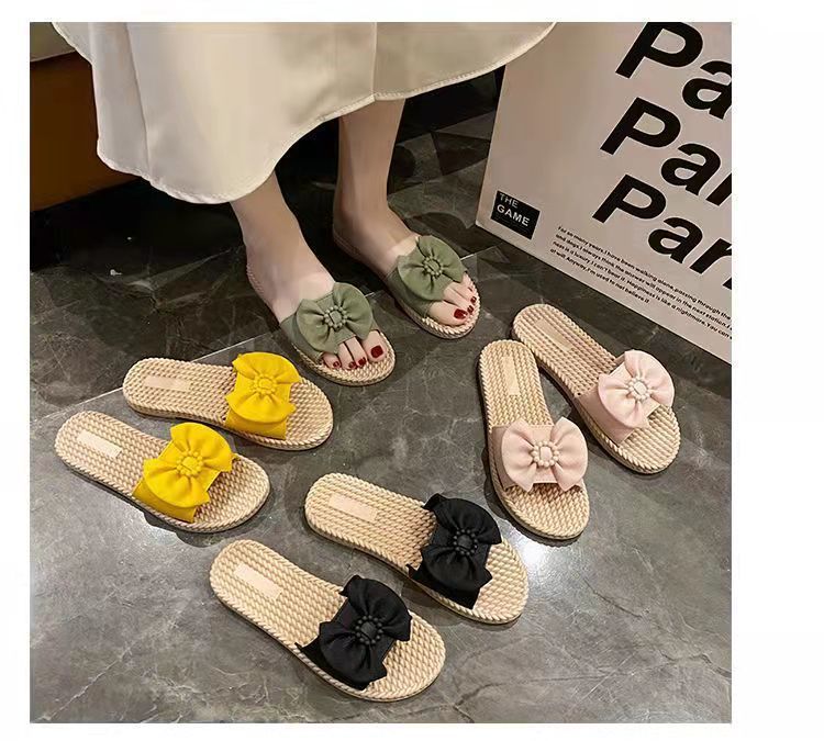 拖鞋女夏季外穿时尚防滑防臭耐磨轻便百搭ins蝴蝶结韩版批发详情17