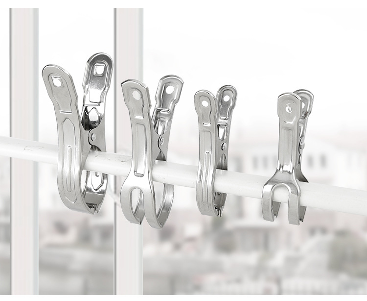 不锈钢晾被夹子大号金属夹子衣夹晒被夹晾衣服小夹子晾晒夹防风夹详情4