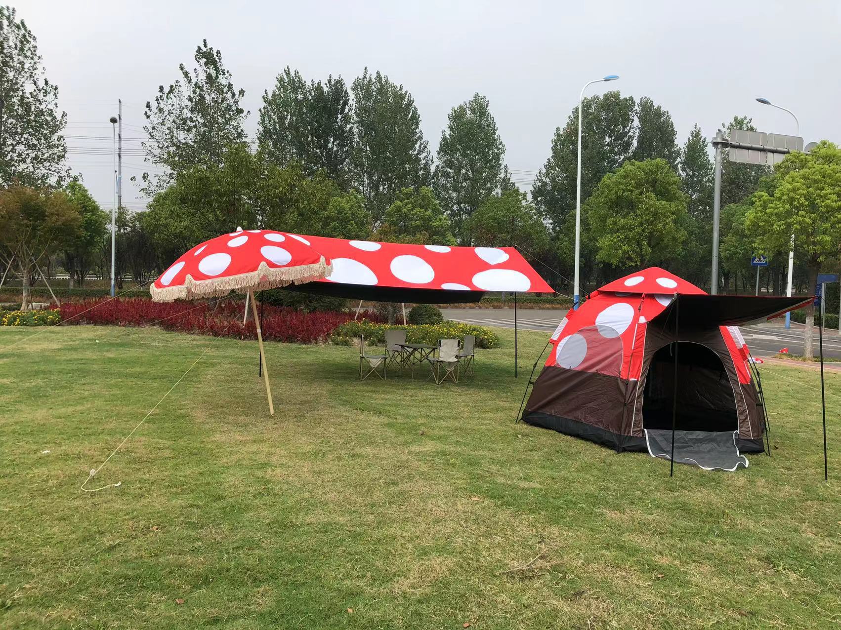 Outdoor mushroom house, hexagonal tent, canopy, sun umbrella, camping, portable folding quick-opening rainproof automatic tent pic 11