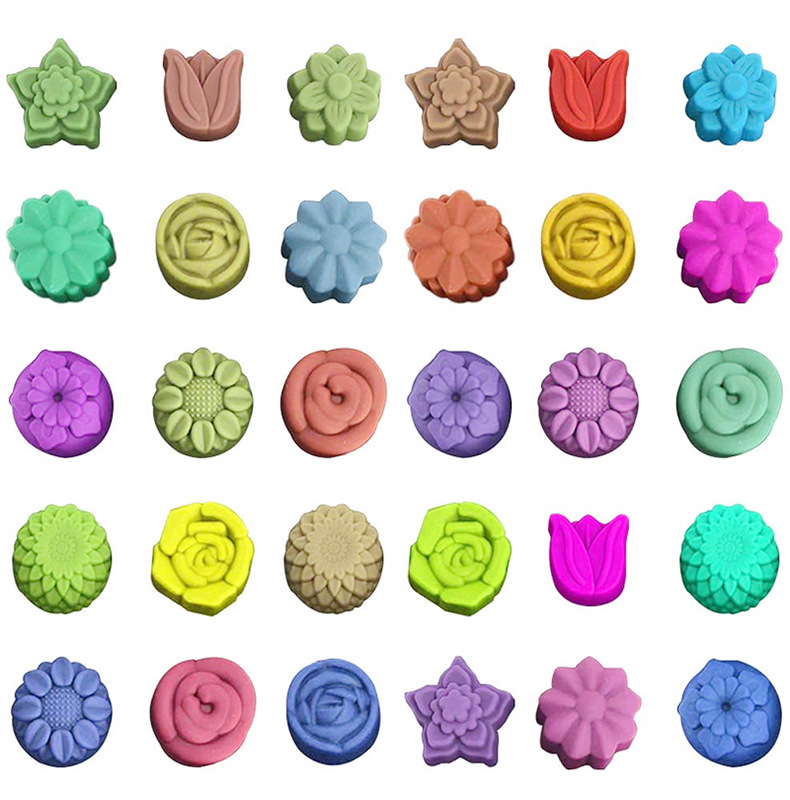 New flower-shaped chocolate silicone mold set, tulip cookie gummy diy mold, cake baking mold pic 28