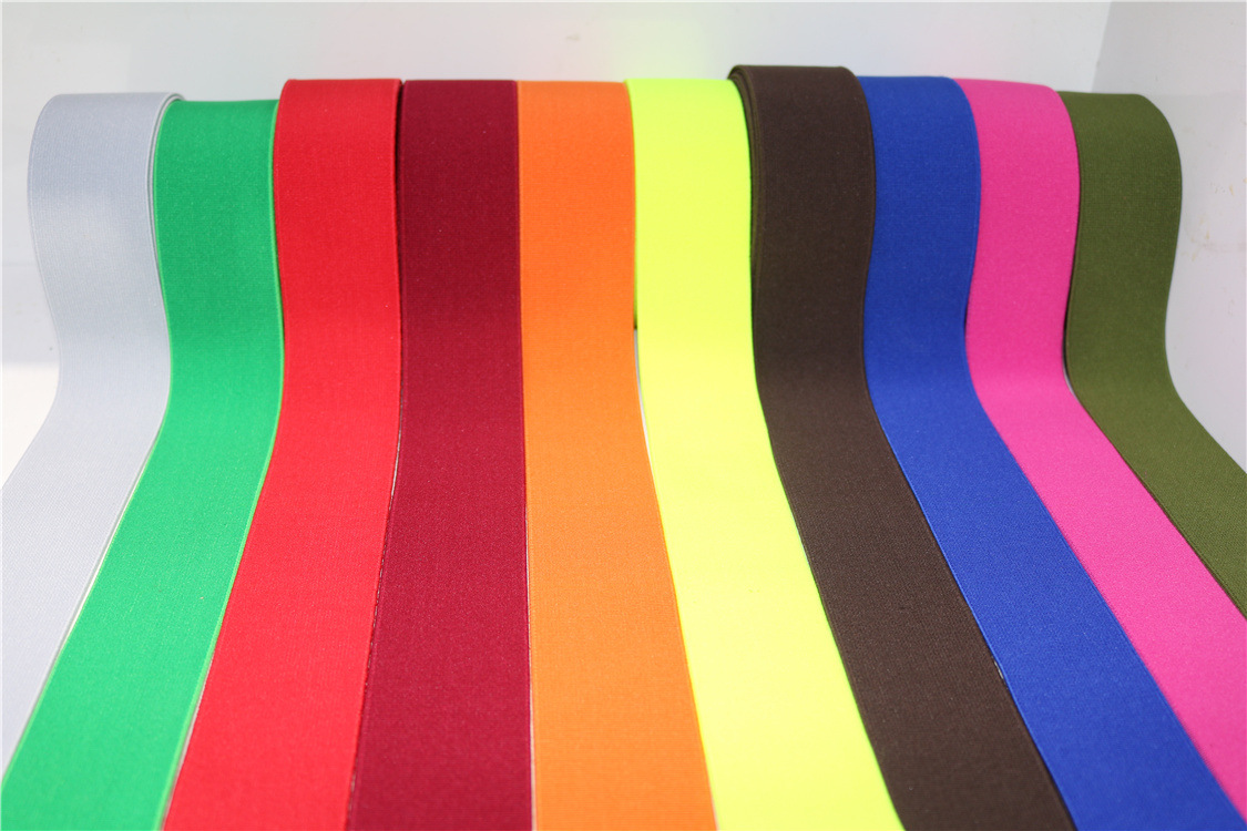 The manufacturer has in stock colored webbing, polyester denser imitation nylon elastic bands, clothing accessories, rubber bands, and supports color processing pic 5
