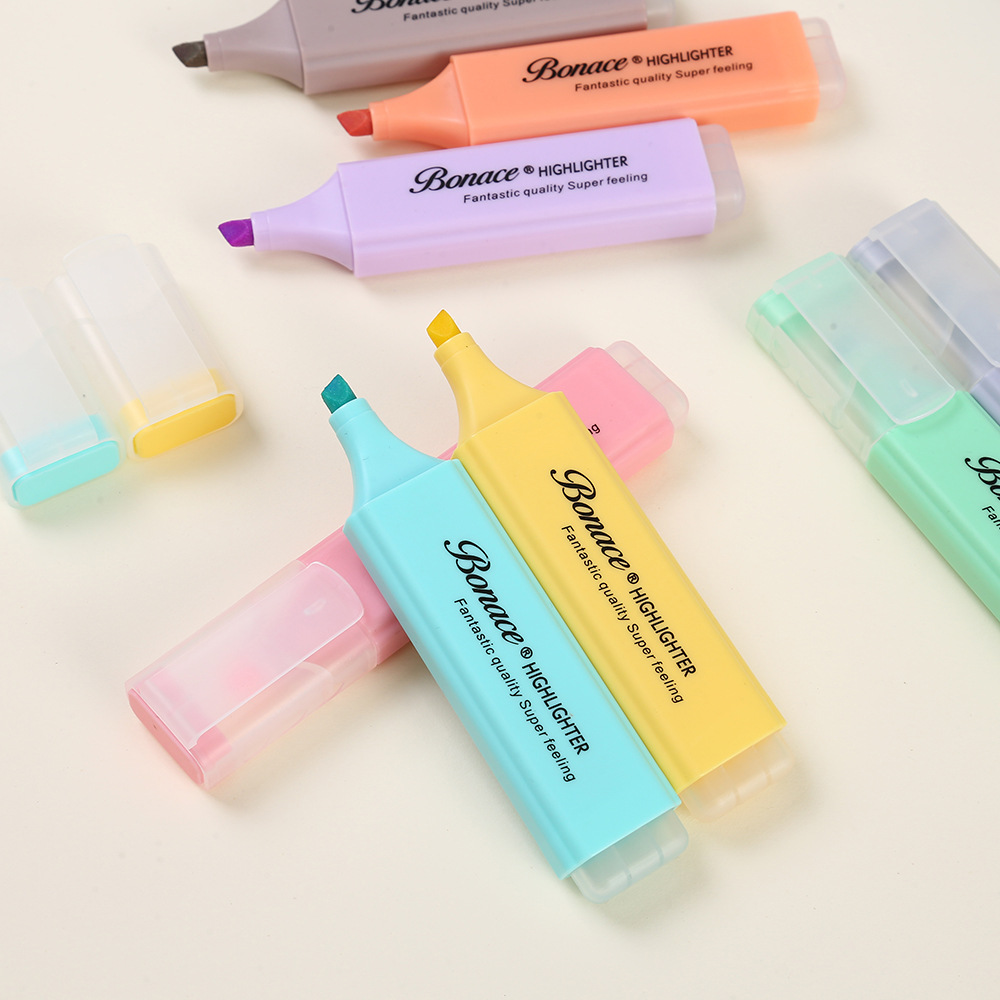 Wholesale of new flat-tipped large-capacity highlighters, student key marking watercolor pens, gift candy-colored markers pic 13
