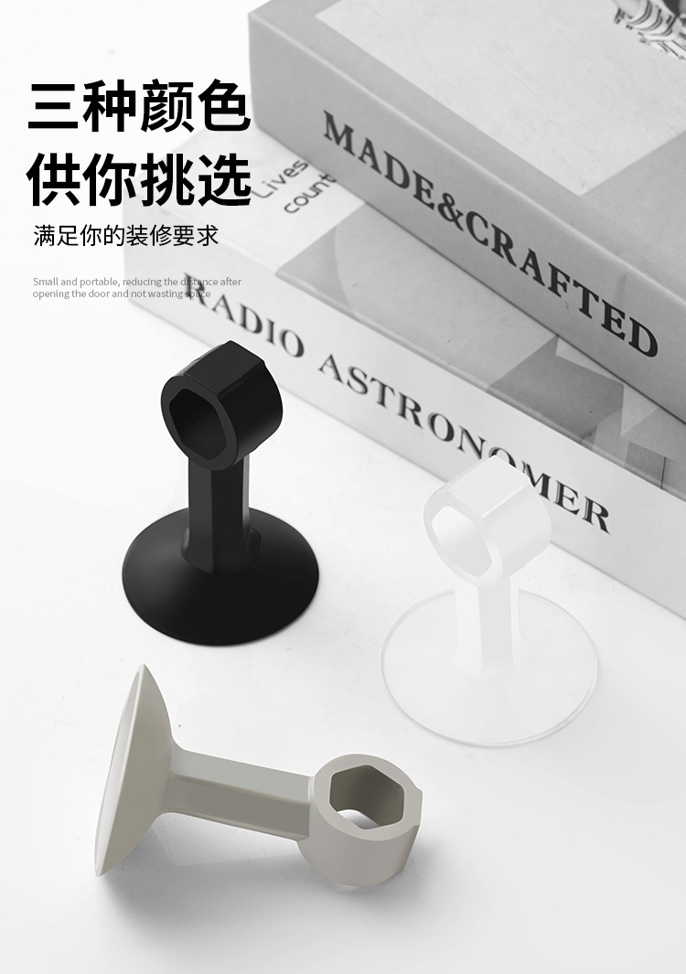 New silicone door handle, door suction, anti-collision pad, toilet suction cup, door lock without drilling, window, bathroom door stop, door collision pic 15