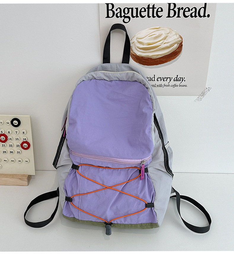 旅行户外双肩包女轻便撞色登山包徒步骑行大容量运动春游爬山书包详情24