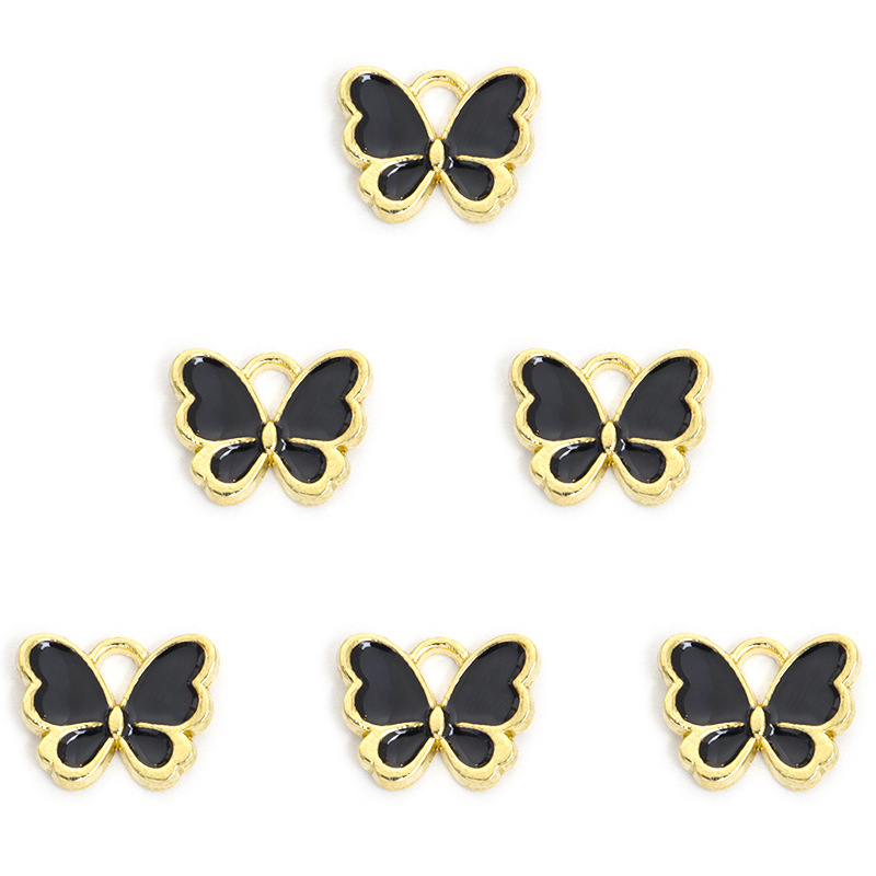 时尚炫彩蝴蝶滴油合金挂件 动物DIY饰品配件手链项链耳环吊坠配饰详情16