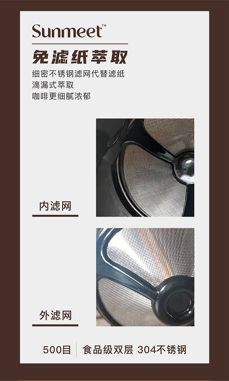 Stainless steel coffee filter, filter-free paper filter cup, double-layer portable folding ear-hanging mini hand-brewed coffee filter pic 9