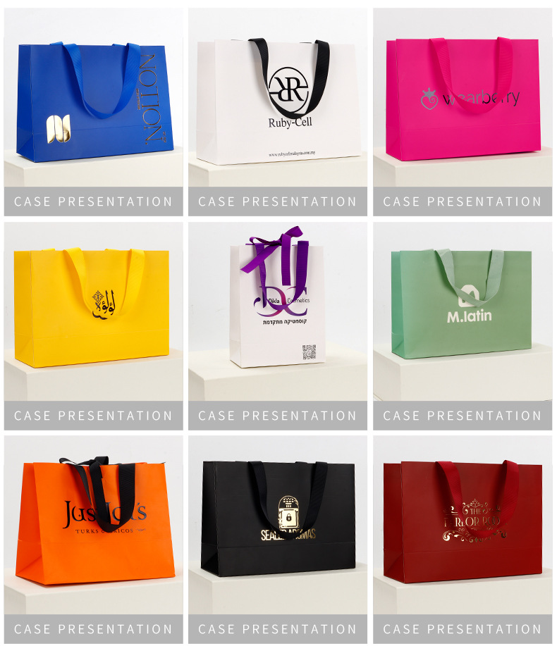 内嵌现货纸袋高档手提袋加厚白卡礼品购物袋服装包装袋外贸袋子详情7