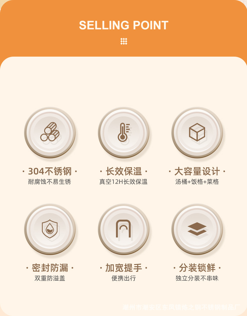 304不锈钢保温提锅大容量便携多层分格保温便当盒成人学生密封盒详情3