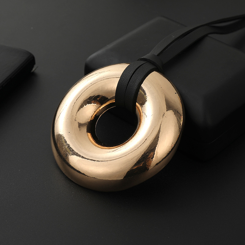 亚马逊新款热销欧美长项链圆形镂空简约韩版女士毛衣链复古饰品女详情9