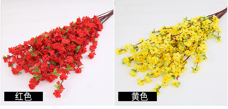 仿真桃花枝假梅花樱花枝客厅装饰绢花塑料花工程造景干花植物详情12