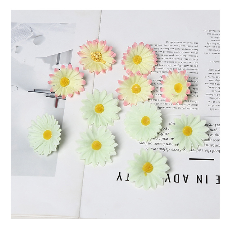 仿真花小雏菊花头花墙花环花艺diy配件婚礼装饰手工簪花头饰材料详情10