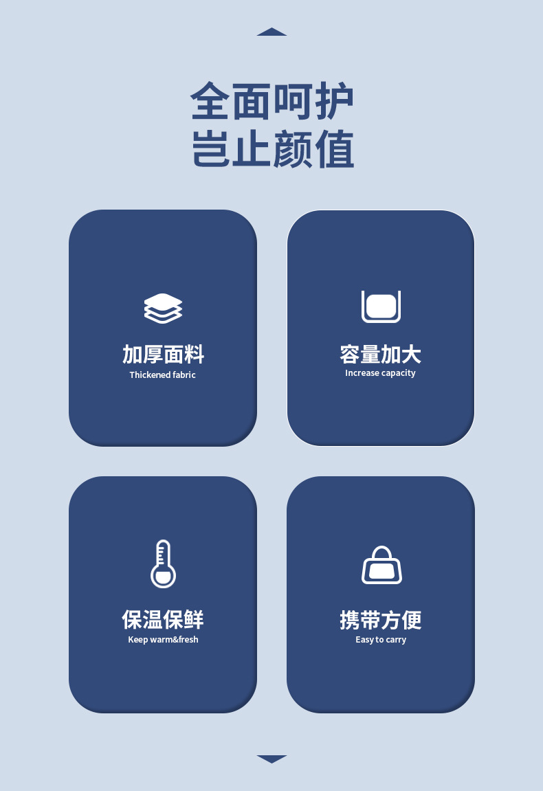 Color-blocked fashionable bento bags, student school handbags, office worker lunch bags with meals, Oxford cloth lunch box bags pic 2