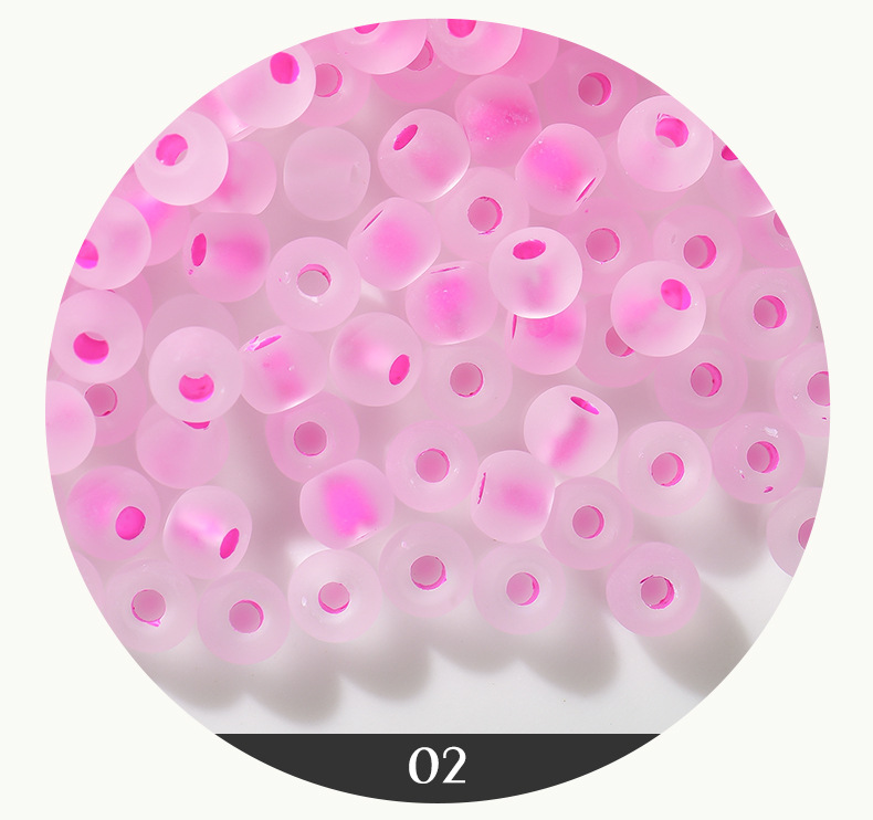 FGB千色玻璃米珠4mm染心磨砂圆珠diy散珠饰品配件串珠手链混珠详情5