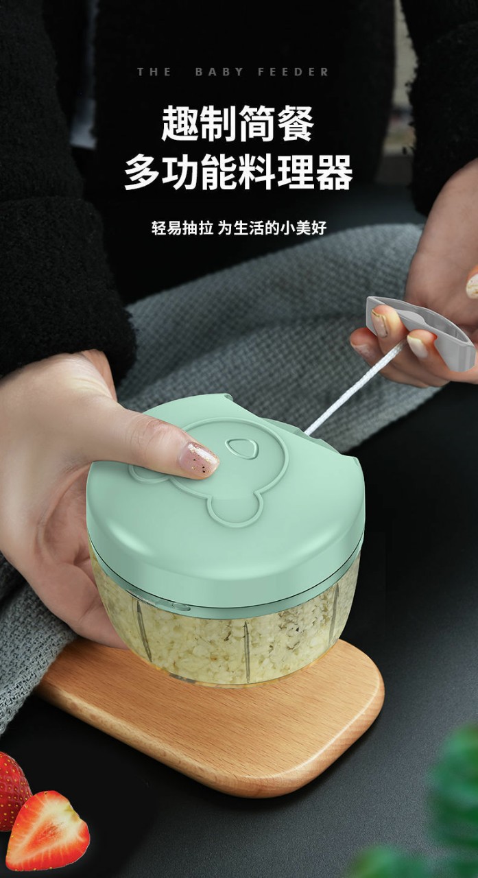 Cat print household garlic mince cutter, hand-pulled meat grinder, kitchen dumpling filling mincing machine, garlic puller pic 1