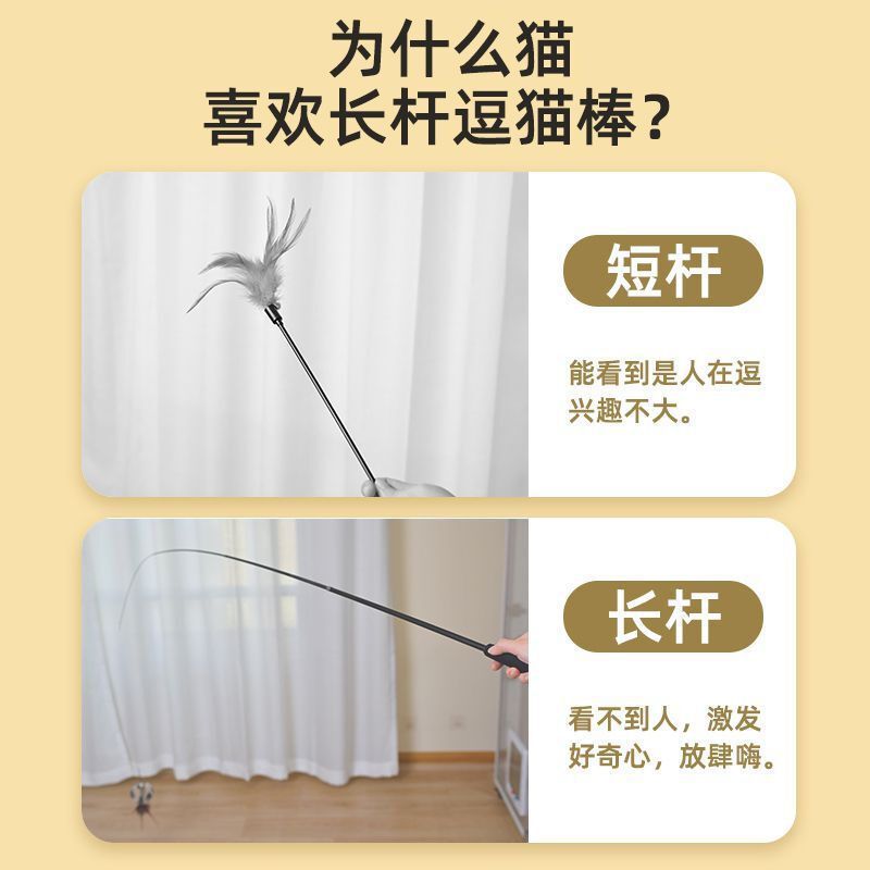 厂家直销伸缩逗猫棒四节伸缩加长款猫玩具宠物用品现货批发详情12
