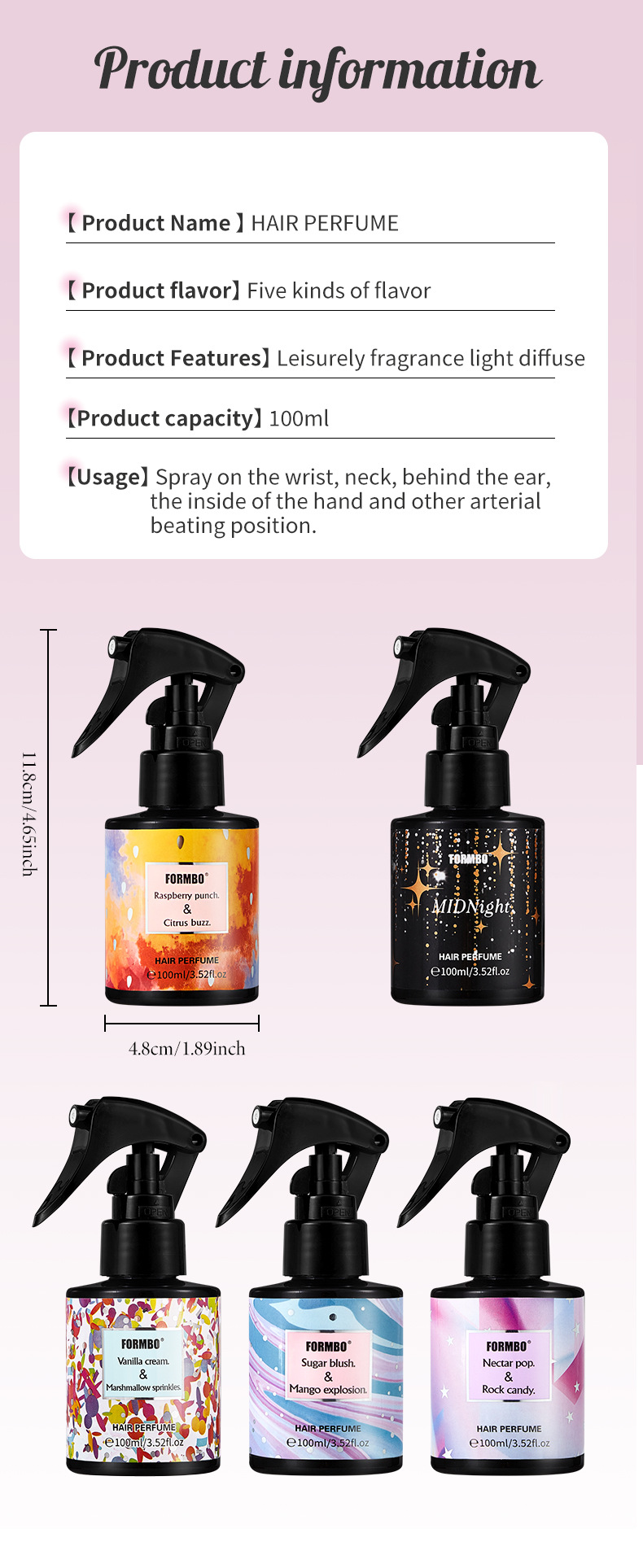 [cross-border special] FORMBO perfume para el cabello perfume fresco mujer larga duración perfume ligero perfume perfume comercio exterior al por mayor pic 18