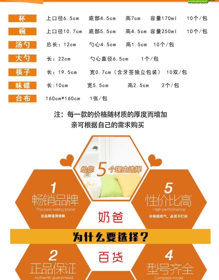2ts2ts一次性碗筷 餐具套装 加厚硬质水晶餐具酒席烧烤勺杯碟宴席详情8
