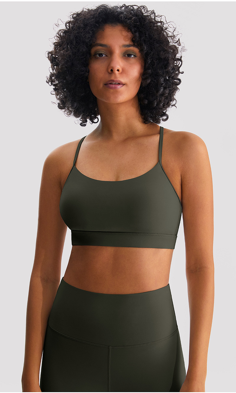 INFLACHI运动内衣女裸感磨毛舒适吸湿排汗瑜伽服吊带健身美背文胸详情24