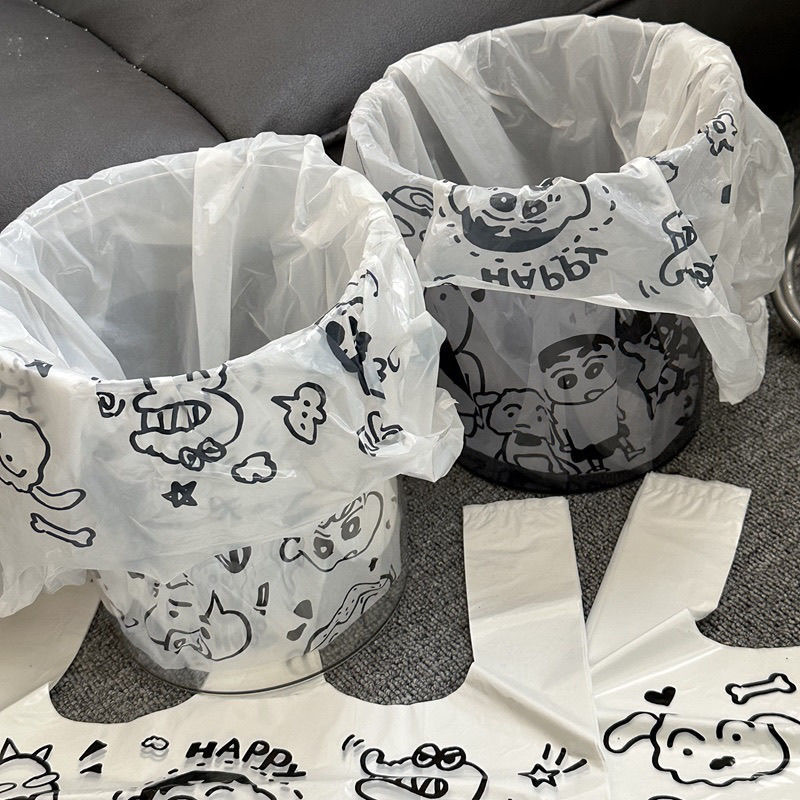 背心袋蜡笔小新网红手提可爱垃圾袋ins风家居环保卡通购物袋超市详情5