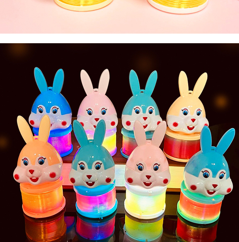 The 2023 Year of the Rabbit hand-held lantern rainbow ring cartoon rabbit luminous elastic rainbow ring spring ring toy is selling well pic 17