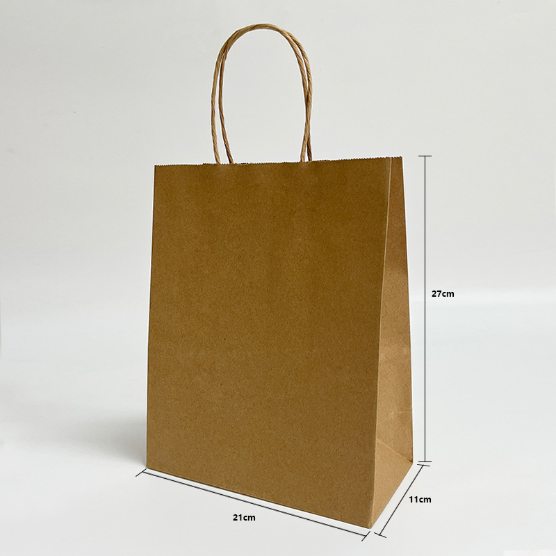 In-stock thickened kraft paper bags, gift handbags, takeout food packaging bags, souvenir paper bags, logo printing pic 10