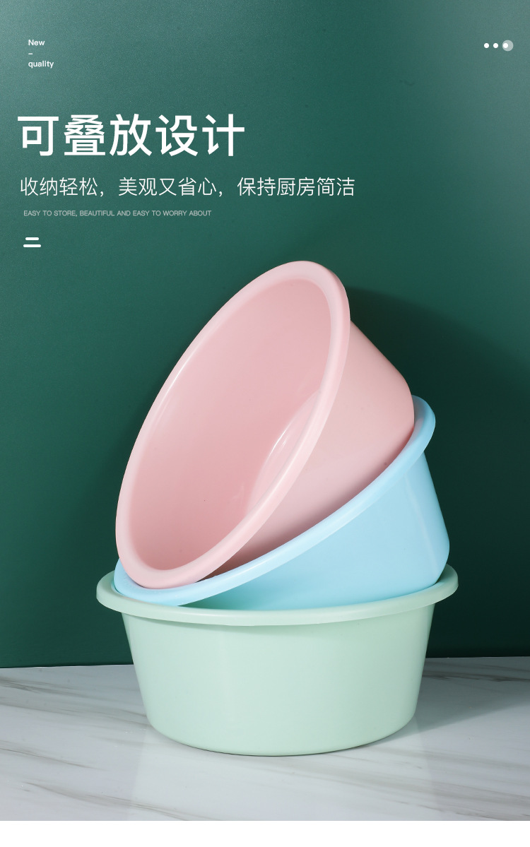 加厚洗脸盆塑料脸盆大号洗菜盆家用儿童洗澡洗脚盆洗衣盆折叠脸盆详情4