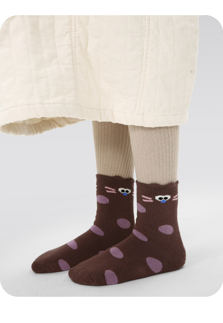 P05儿童秋冬袜子批发卡通萌酷小兔宝宝毛圈袜棉加厚保暖女童袜子详情16