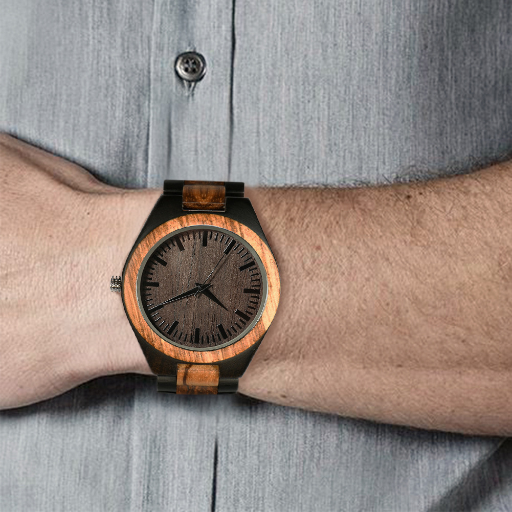 大表盘石英木表新款DIYwristwooden日本2035机芯现货支持一件代发详情7