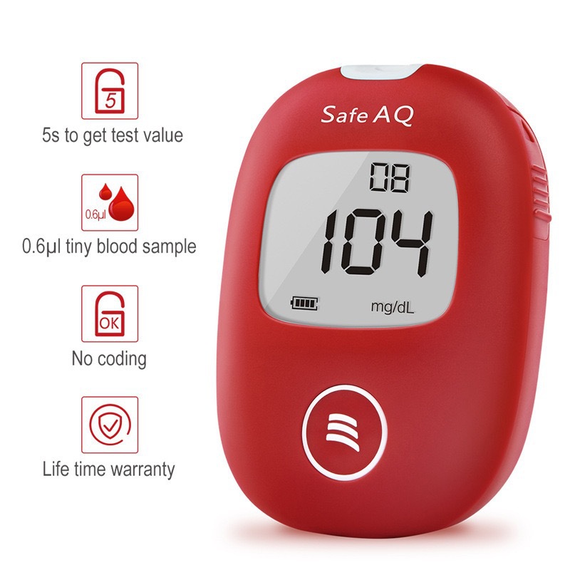 SinocareSafeAQ外贸款出口免调码血糖仪精准家用测血糖仪器试纸详情2