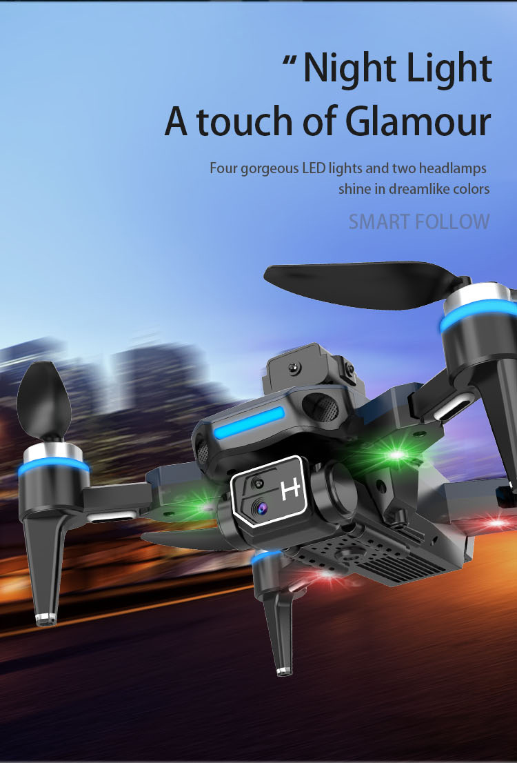 外贸无人机高清航拍超长续航飞行器灯光无刷光流避障遥控飞机玩具详情8