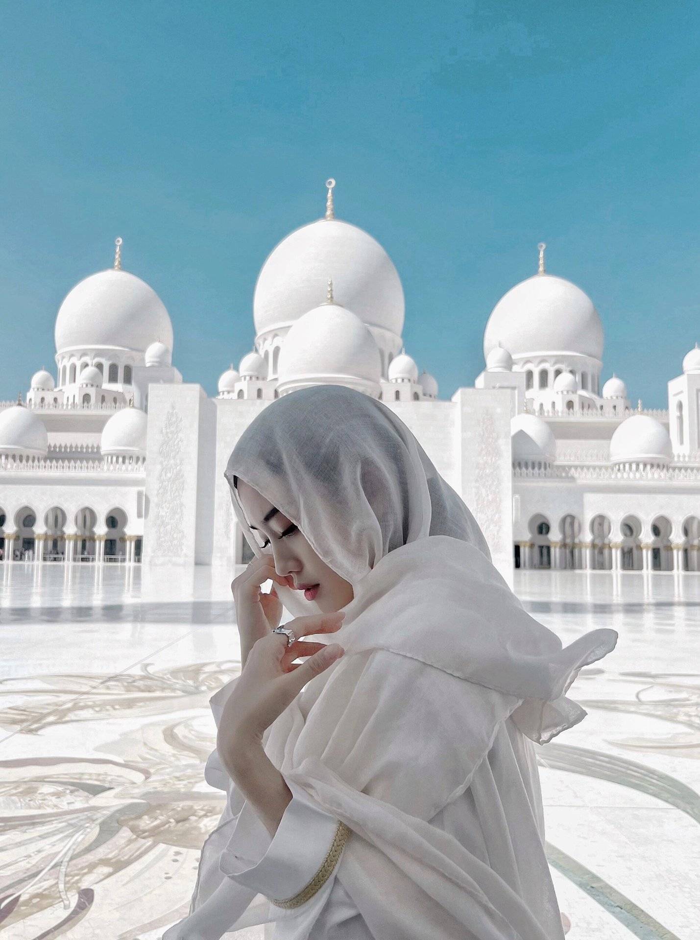超大防晒丝巾迪拜清真寺沙漠旅游拍照头巾雪纺民族风披肩围巾女详情8